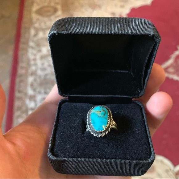 Sterling blue diamond ring - Picture 1 of 4